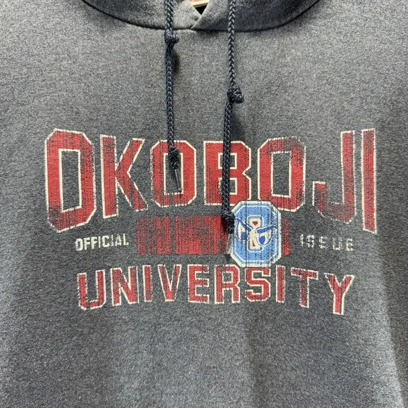 Champion Okoboji University Jacket Hoodie Gray Mens XL Vintage Y2K - Picture 2 of 11